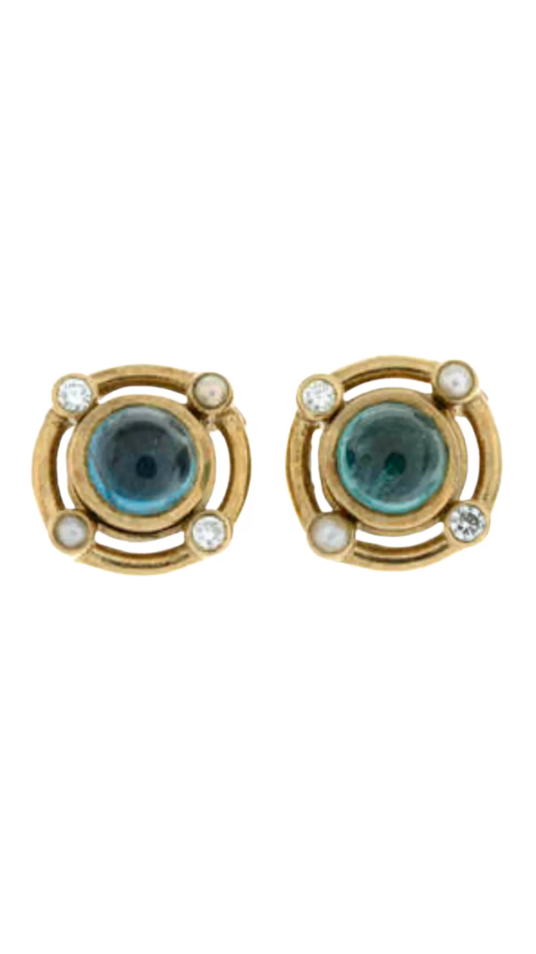 1029 Blue Tourmaline Stud Earrings