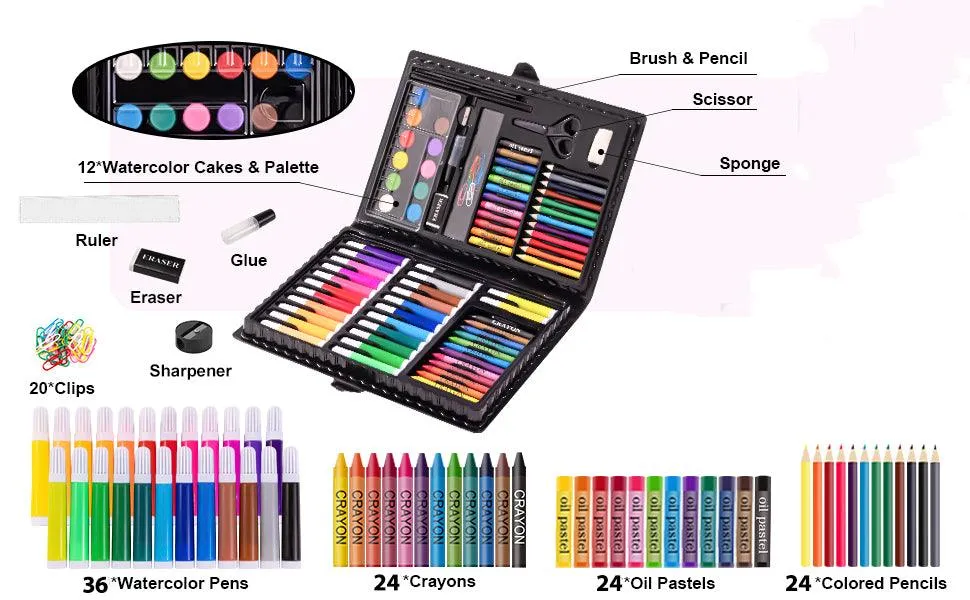 150 Piece Art Set, Drawing and Painting Set for Kids