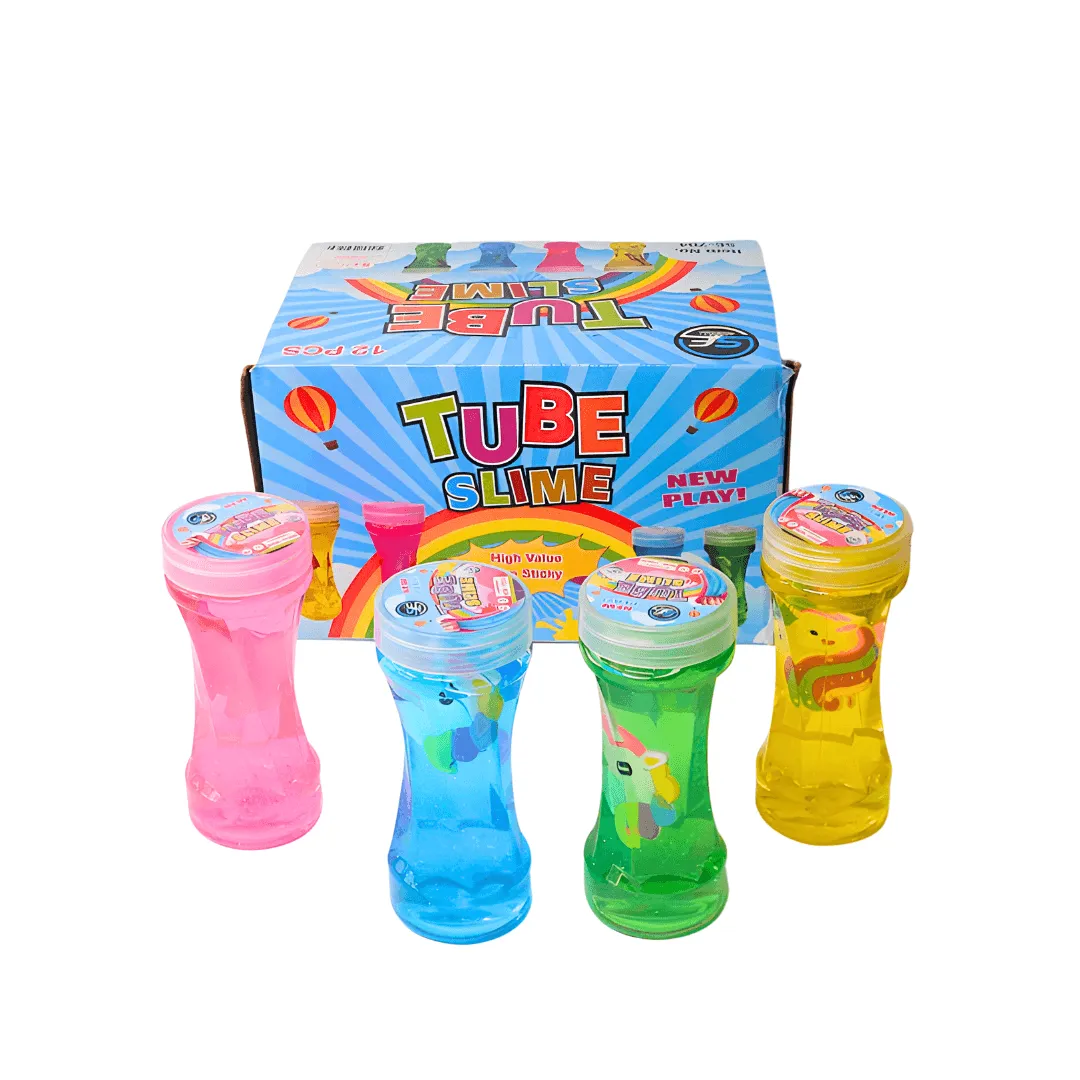 2 Magic Tube Slime with unicorn for Boys and Girls(Random colours will be send)