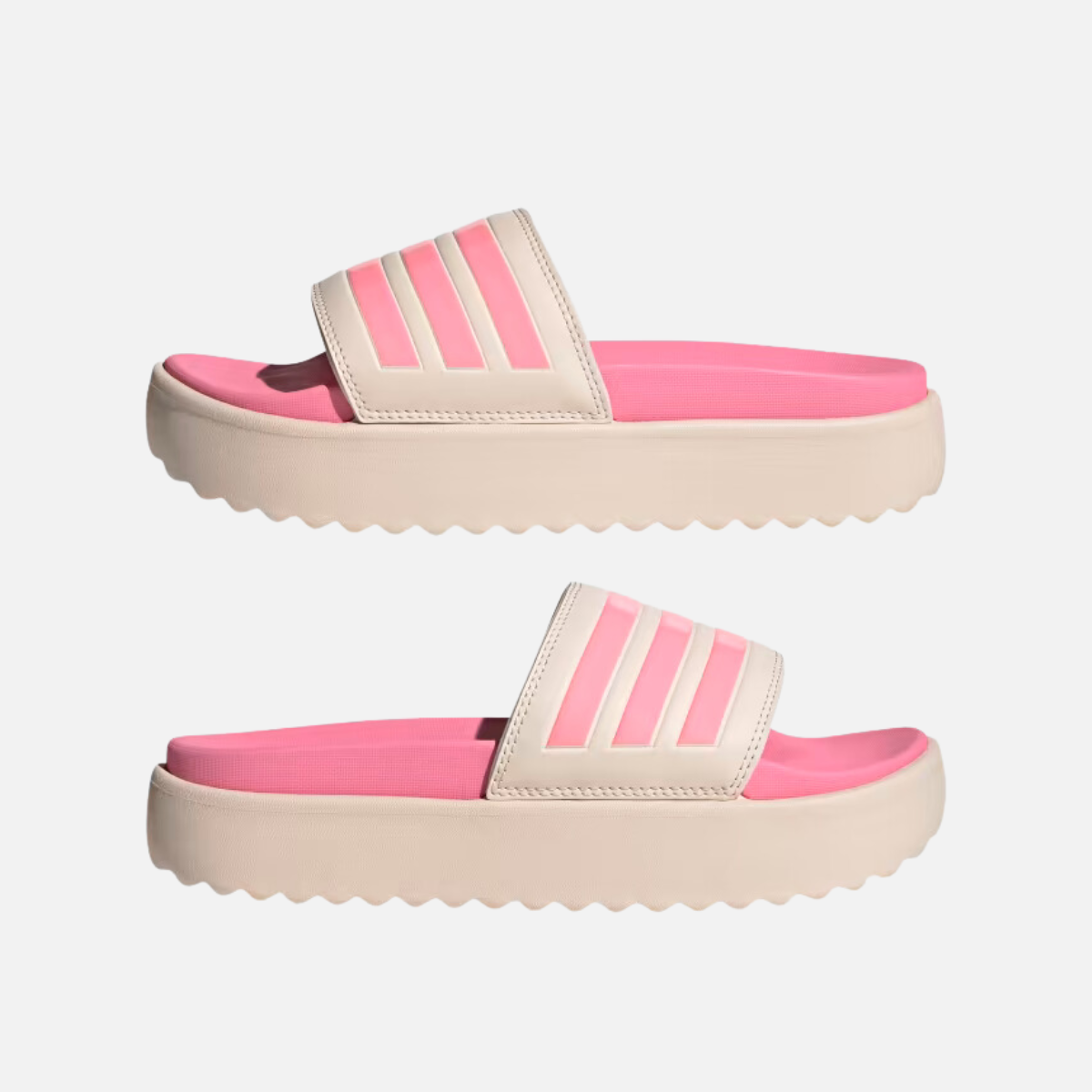 Adidas Adilette Platform Women Slides -Wonder Quartz/Beam Pink/Taupe Met.