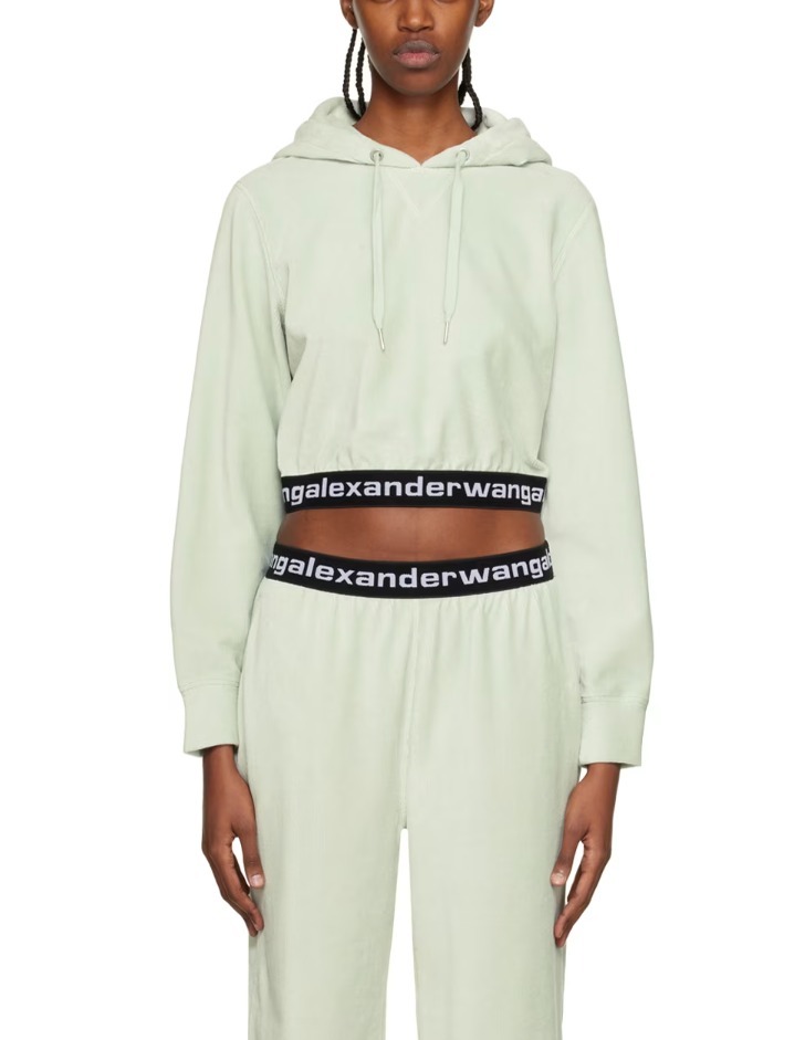 Alexander Wang  |Logo Cropped Tops Hoodies & Sweatshirts