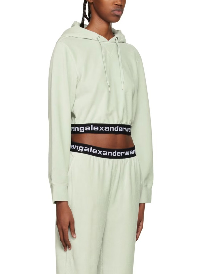 Alexander Wang  |Logo Cropped Tops Hoodies & Sweatshirts