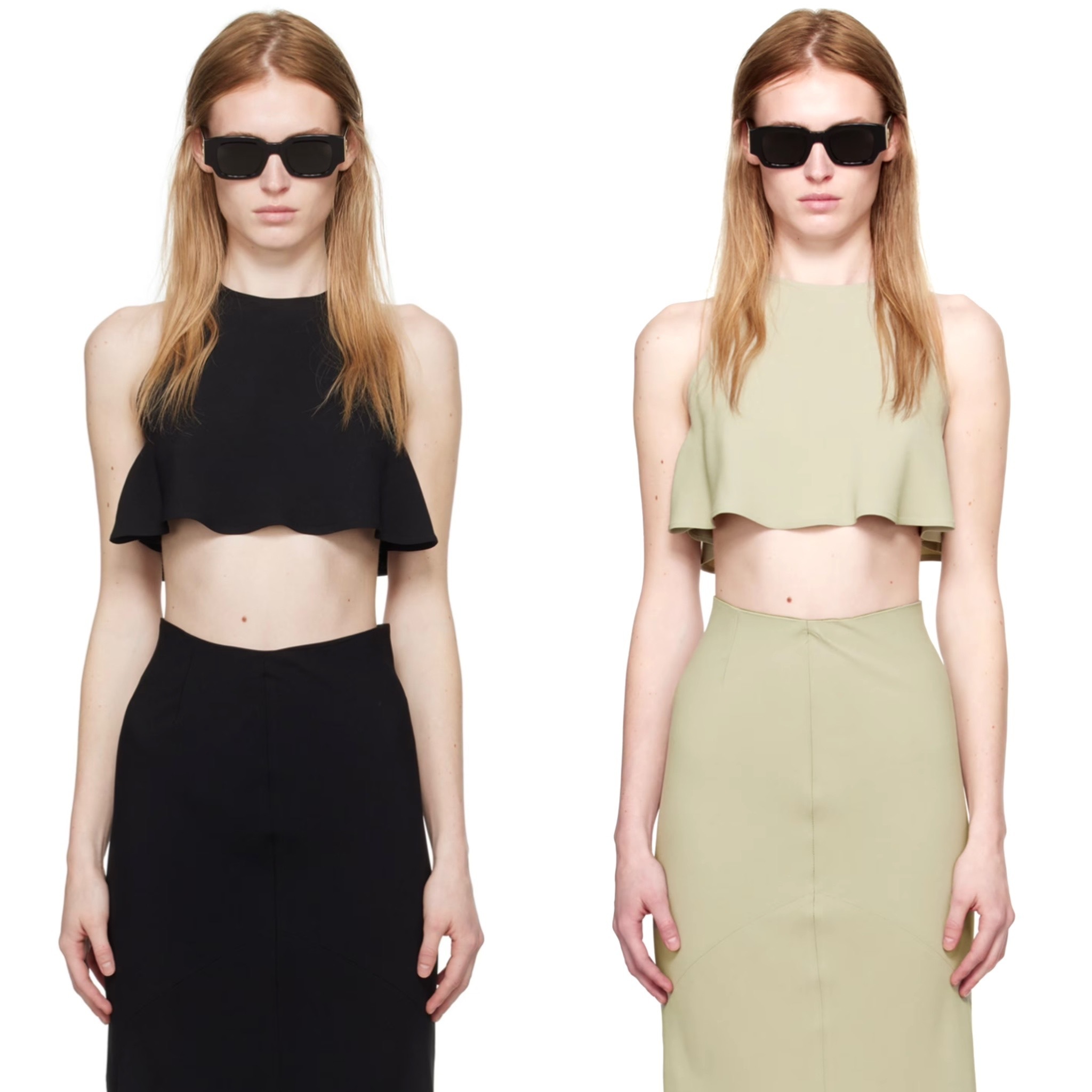 AMI PARIS  |Crew Neck Cropped Tops Tanks & Camisoles