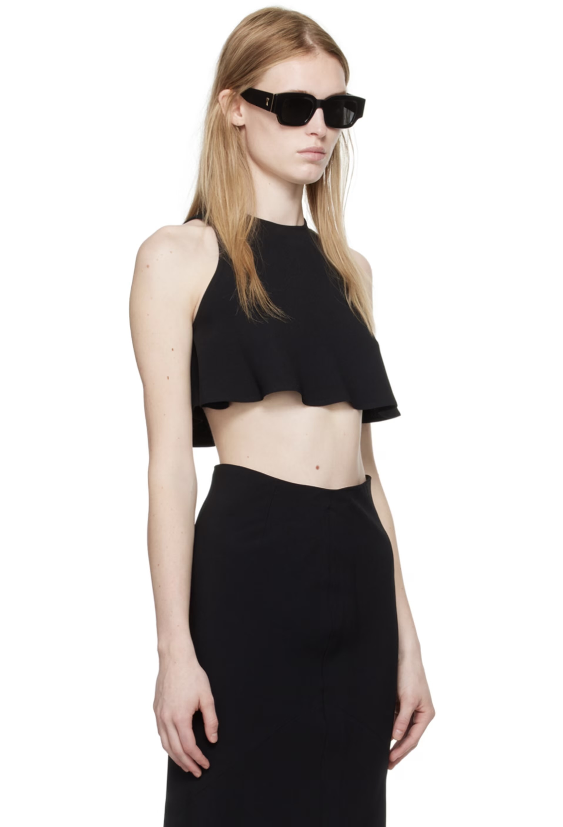 AMI PARIS  |Crew Neck Cropped Tops Tanks & Camisoles