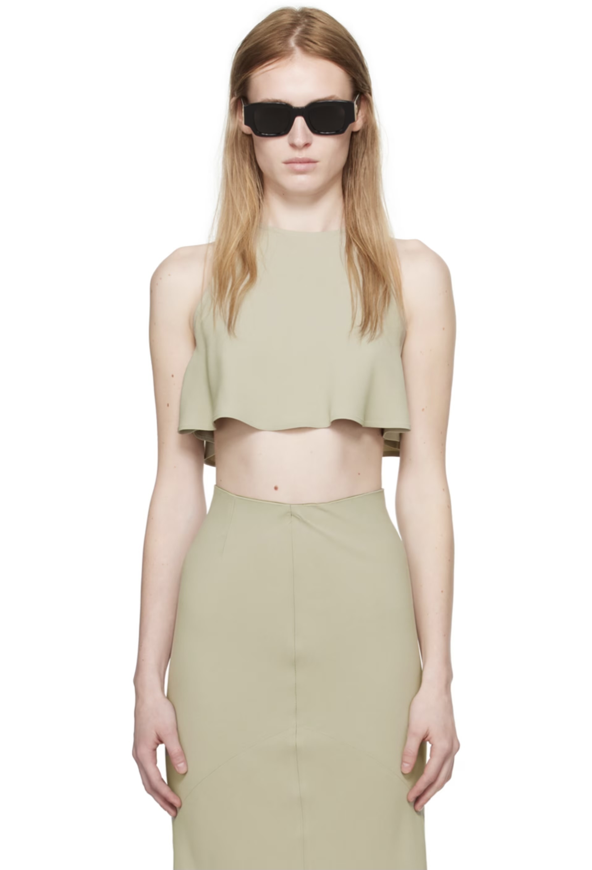 AMI PARIS  |Crew Neck Cropped Tops Tanks & Camisoles