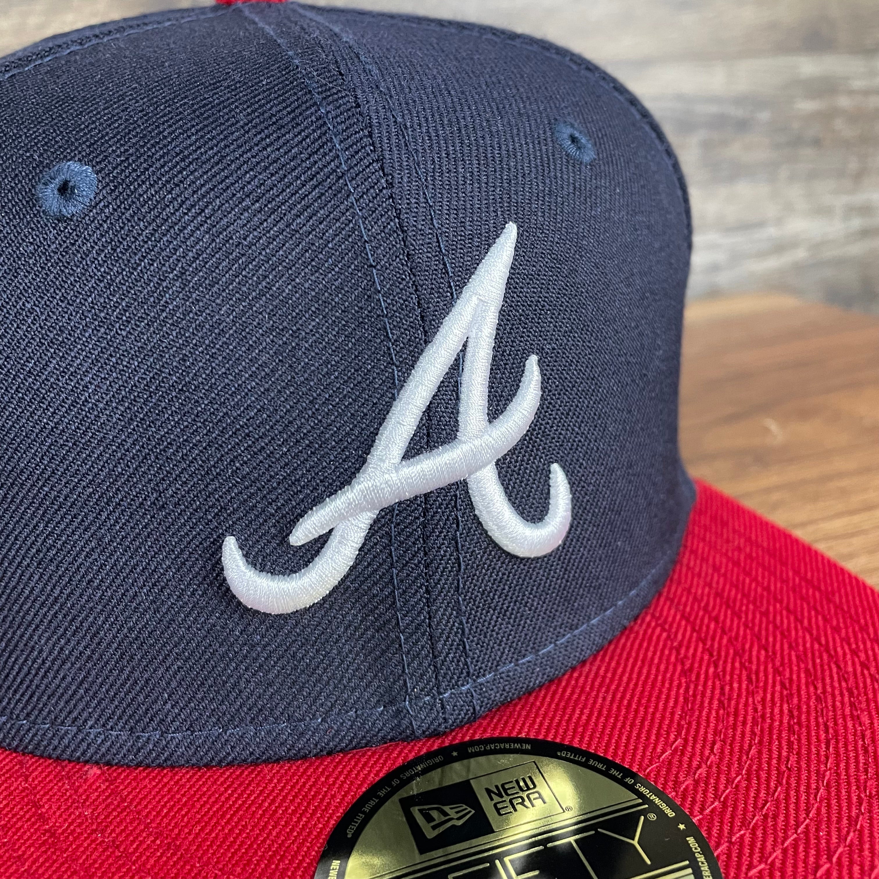 Atlanta Braves Cooperstown 5950 Day Side Patch Gray Bottom 59Fifty Fitted Cap | Navy