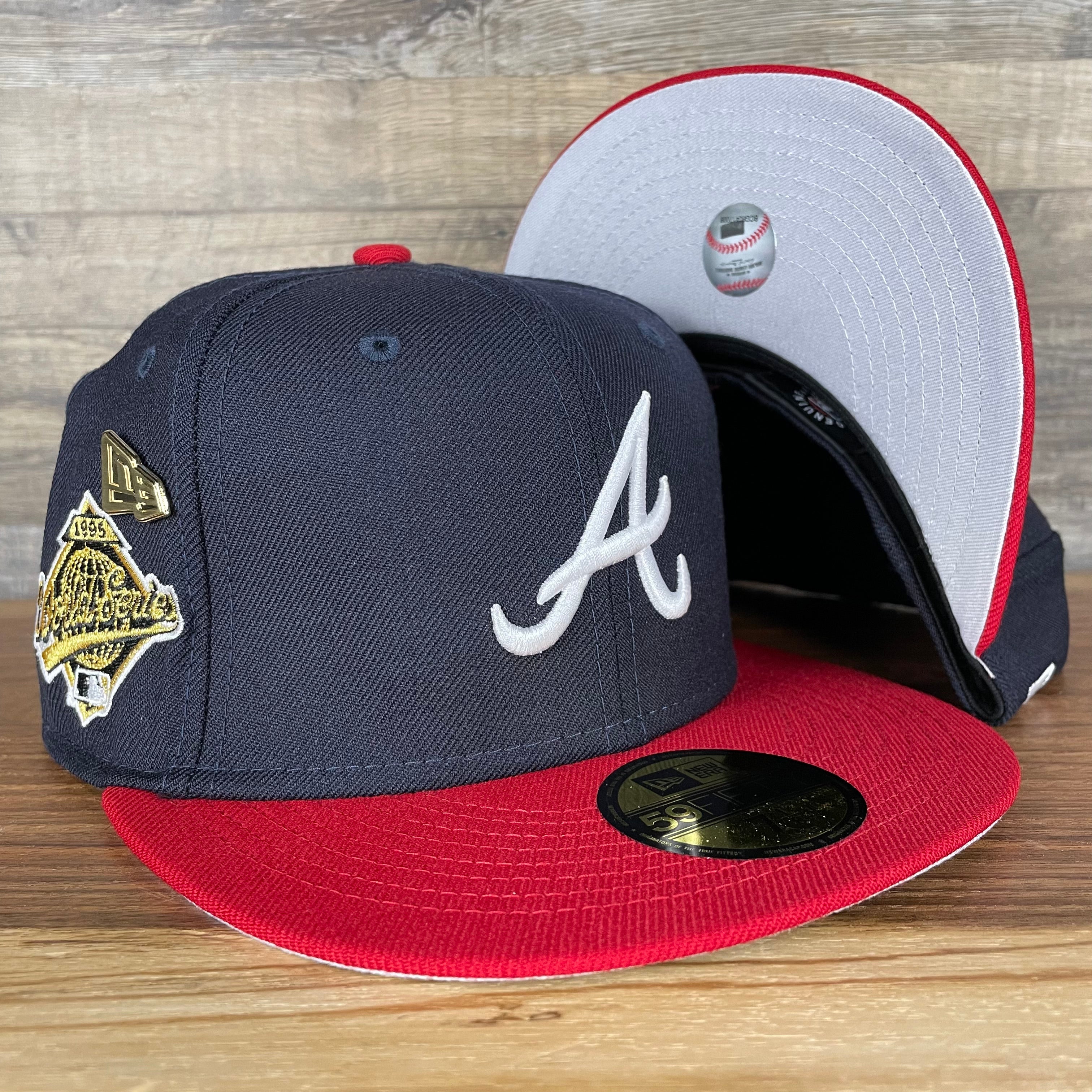 Atlanta Braves Cooperstown 5950 Day Side Patch Gray Bottom 59Fifty Fitted Cap | Navy