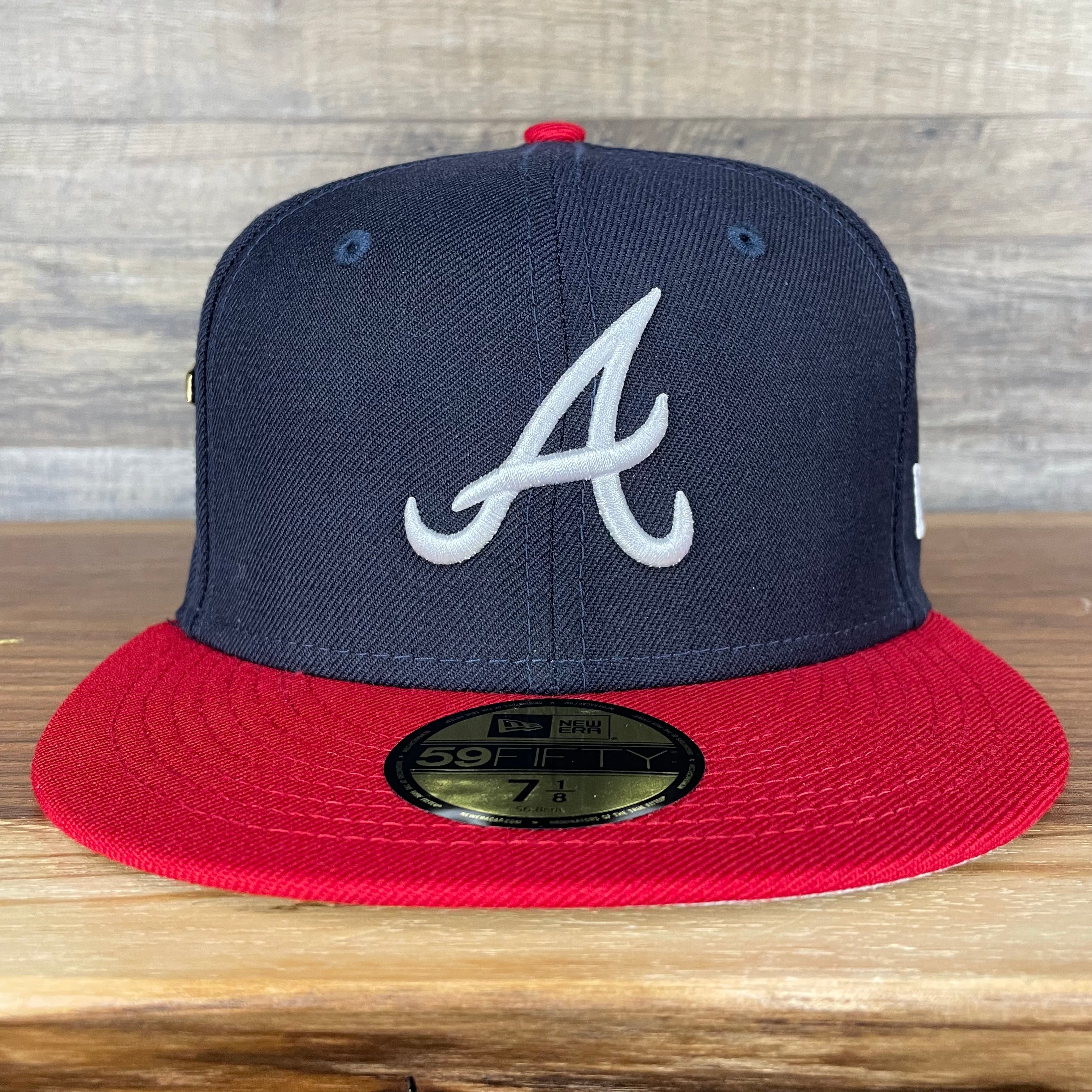 Atlanta Braves Cooperstown 5950 Day Side Patch Gray Bottom 59Fifty Fitted Cap | Navy