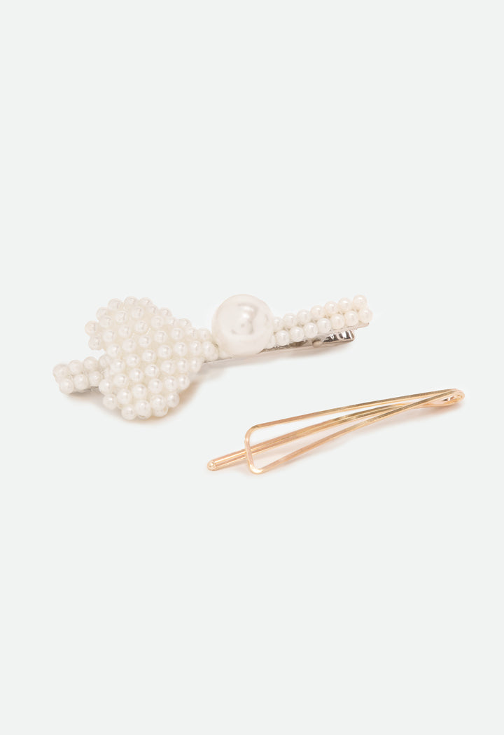 Beaded Faux Pearl Hair Clip