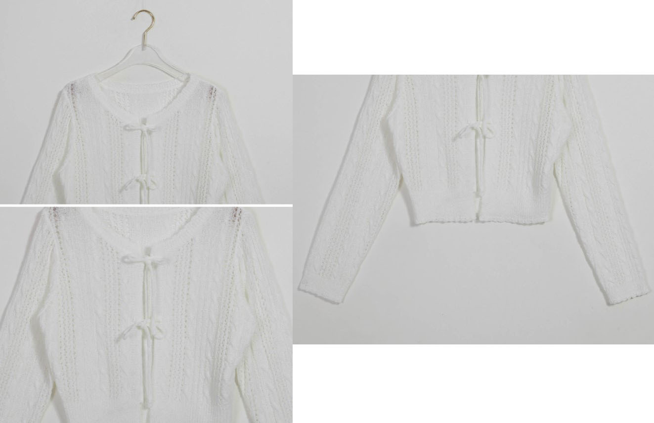 Binary01  |Lace Cropped Tops Cardigans