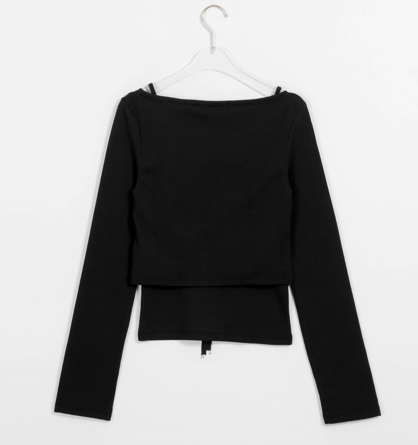 Binary01  |Long Sleeves Cropped Tops Cardigans