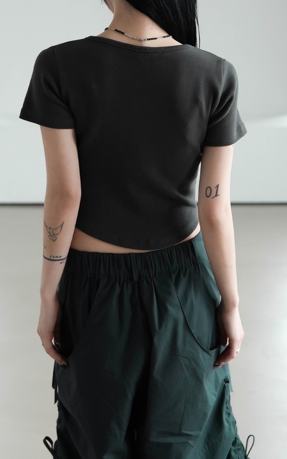 Binary01  |Short Sleeves Cropped Tops Cardigans