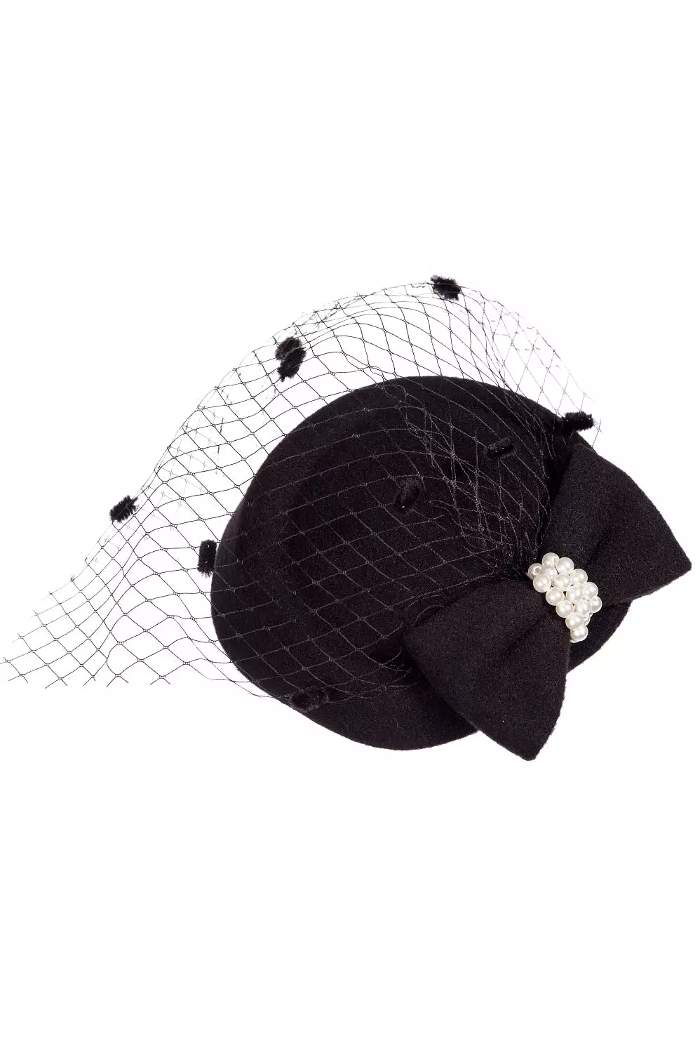 Black Vintage Retro Pillbox Hat Fascinator