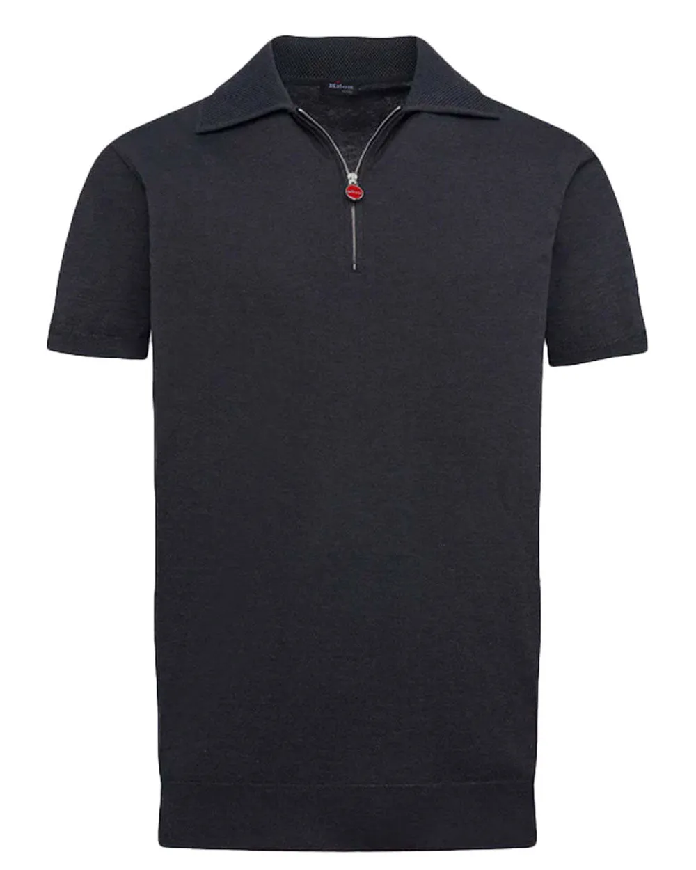 Black Zip Short Sleeve Polo