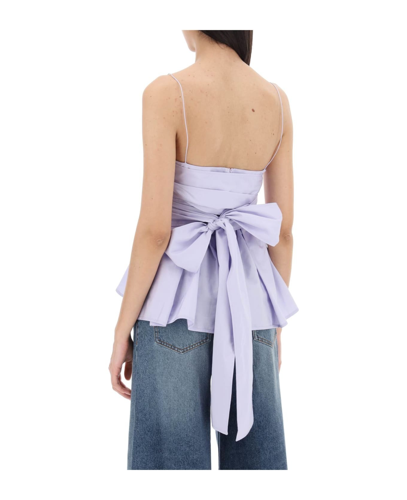 CECILIE BAHNSEN  |Sleeveless Plain Cotton Cropped Tops Tanks & Camisoles