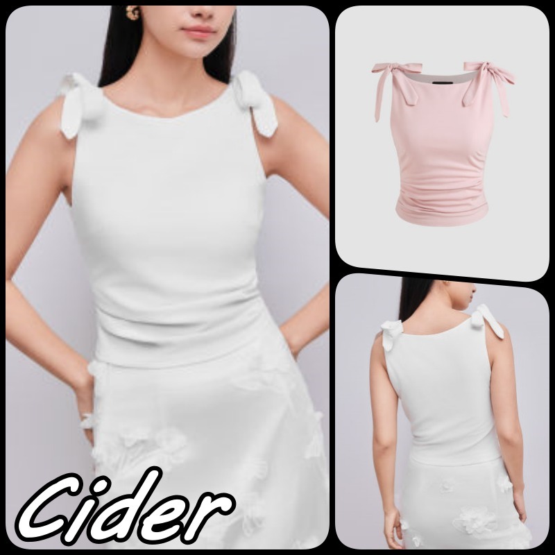 Cider  |Plain Cropped Tops Tanks & Camisoles