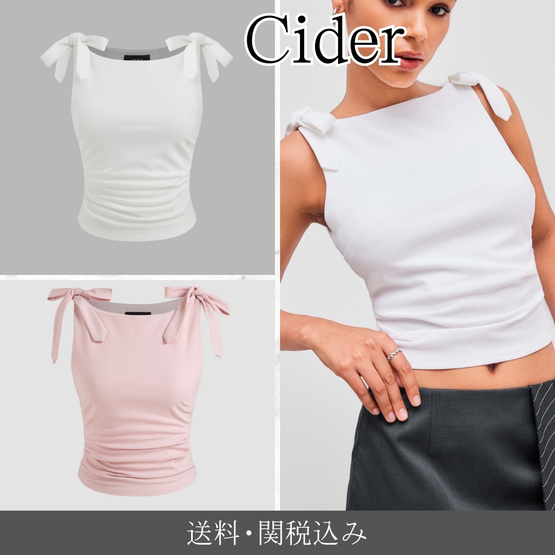 Cider  |Sleeveless Plain Cropped Tops Tanks & Camisoles