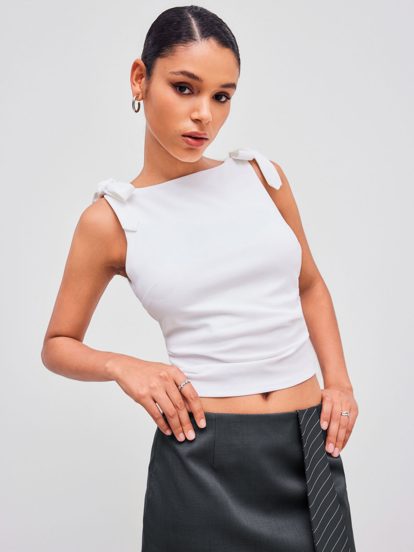 Cider  |Sleeveless Plain Cropped Tops Tanks & Camisoles