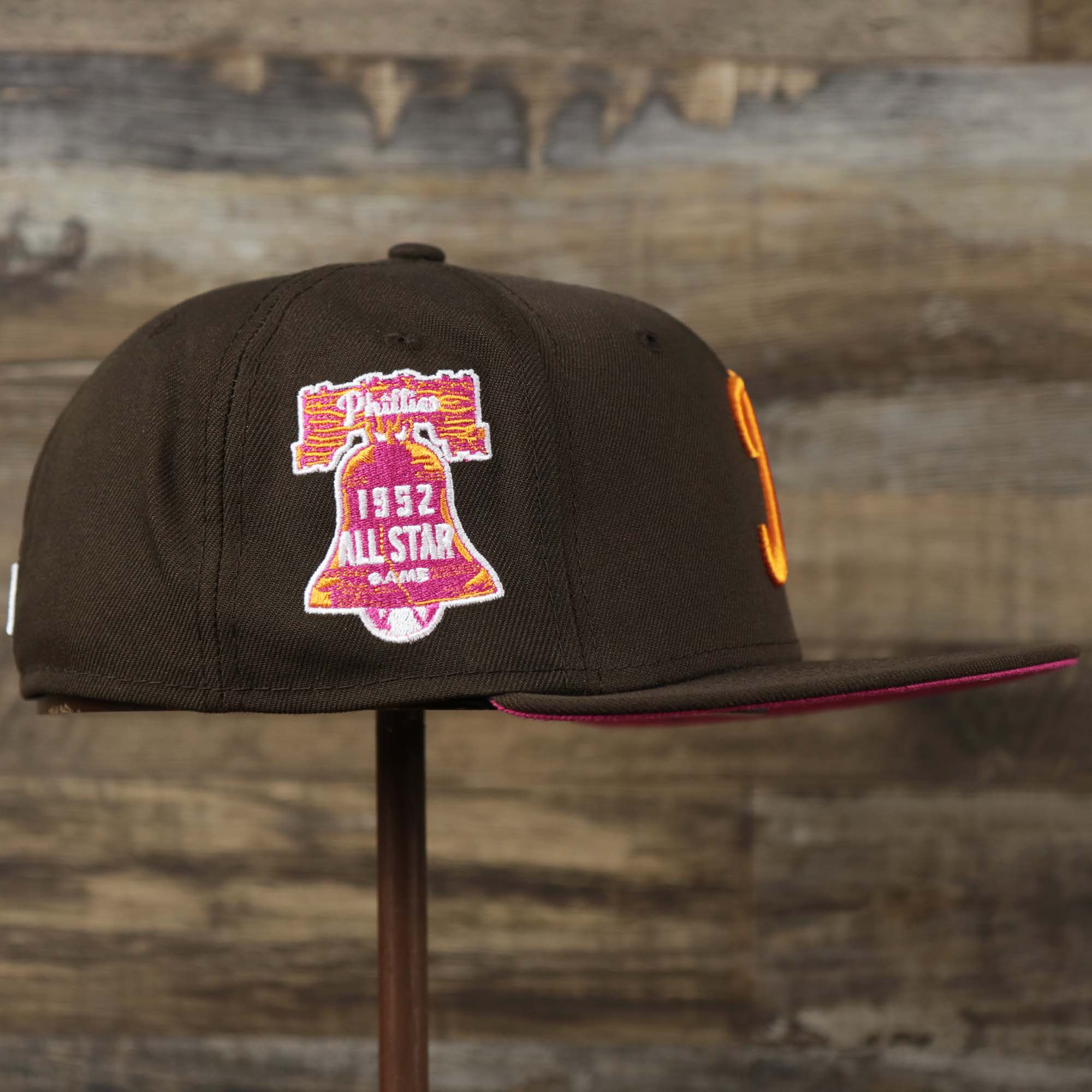 Cooperstown Philadelphia Phillies Coffee Shop 1952 All Star Game Liberty Bell Side Patch 59Fifty Fitted Cap | Donut Pack Walnut 