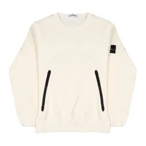 CREW NECK SWEATSHIRT WITH ZIP POCKETS Kids Ivory