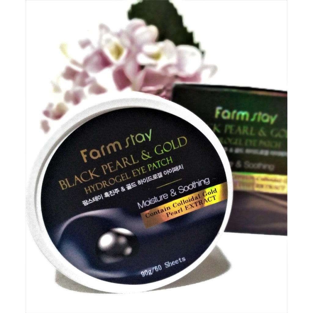 Farmstay Black Pearl Gold Hydrogel Eye Pads Patches 60 Sheets Masks