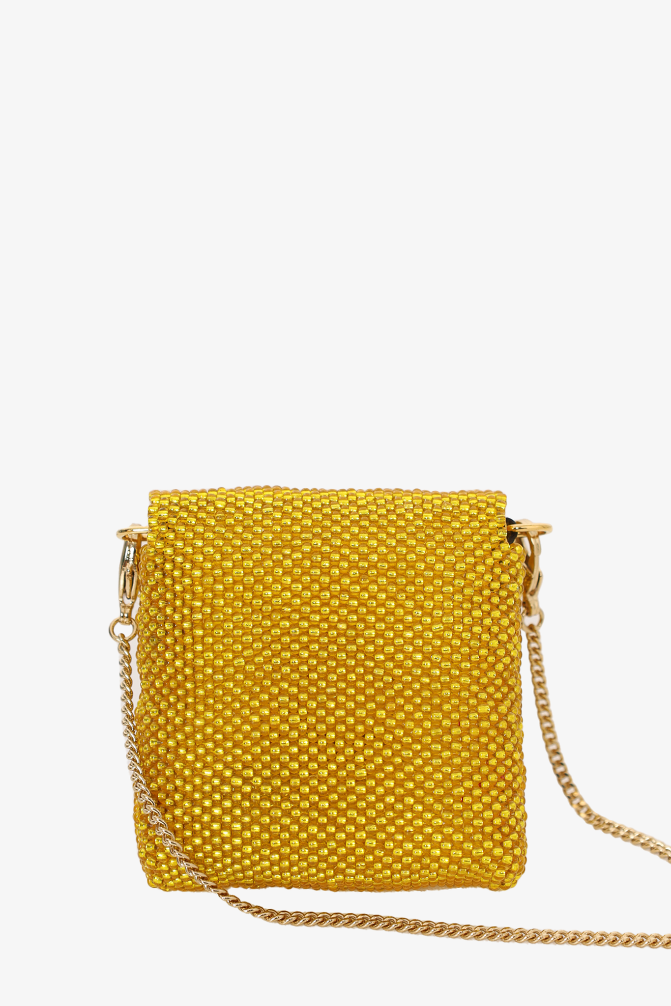 Fendi Yellow Beaded Pico Baguette Charm