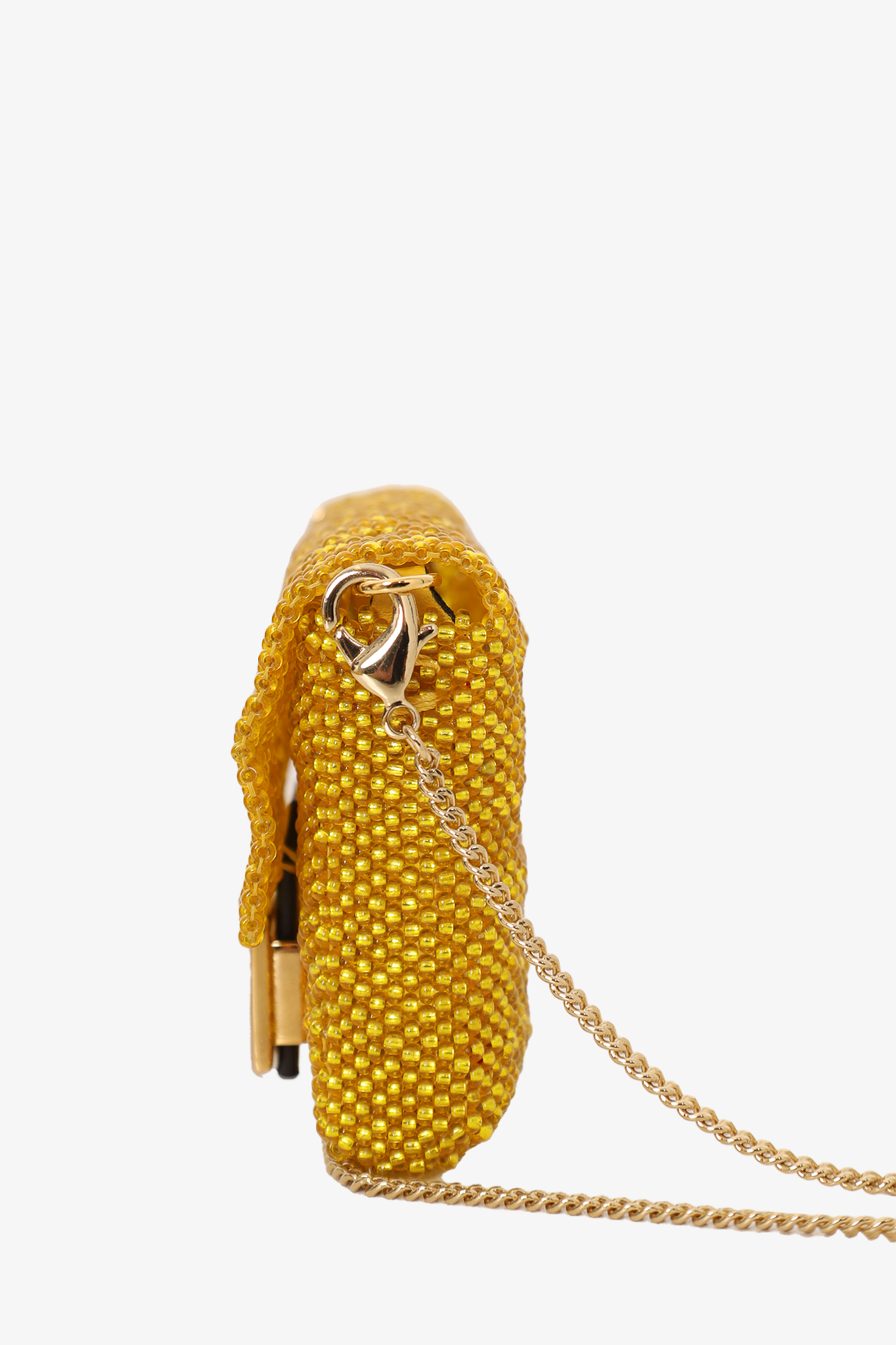 Fendi Yellow Beaded Pico Baguette Charm