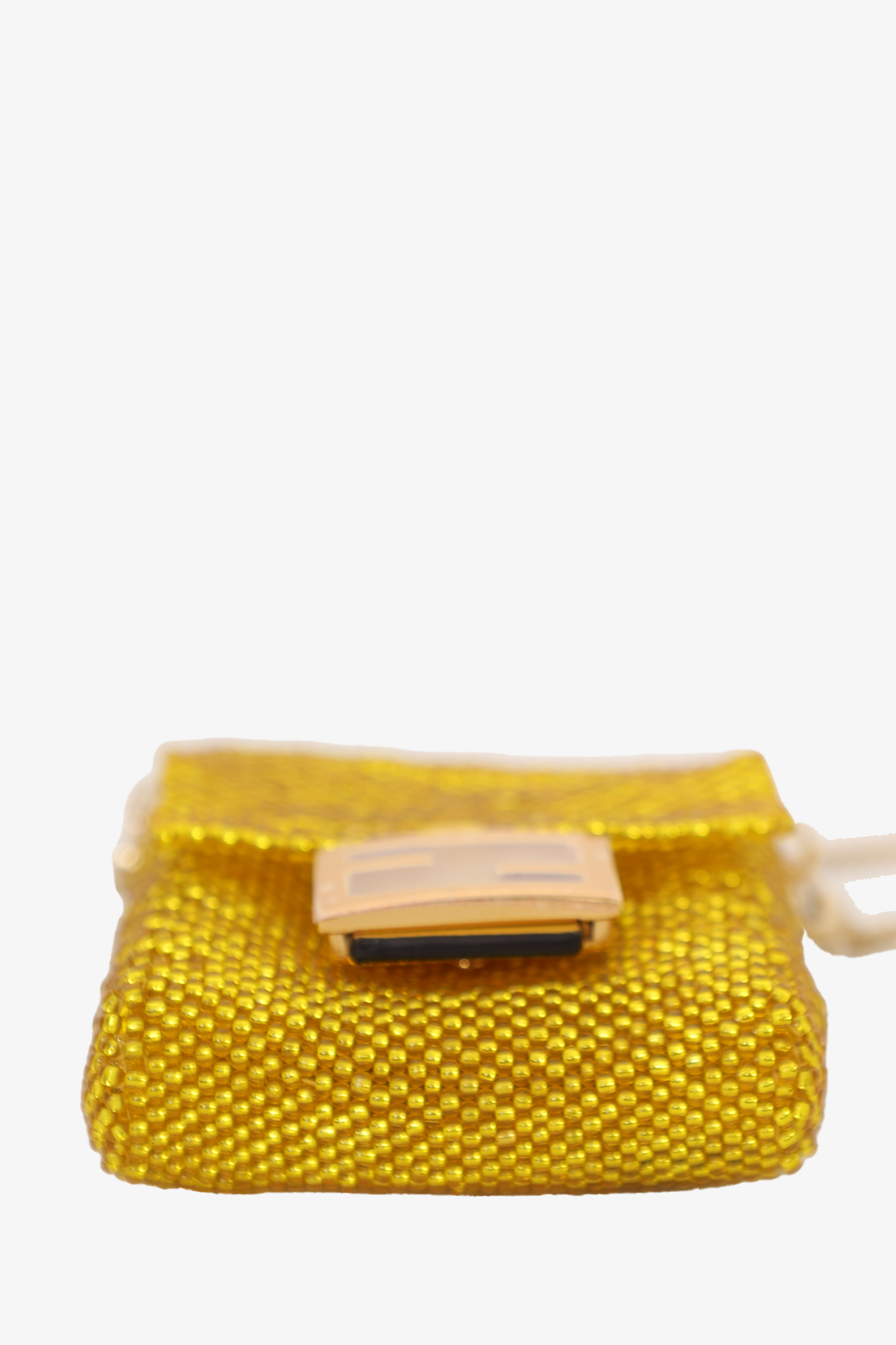 Fendi Yellow Beaded Pico Baguette Charm