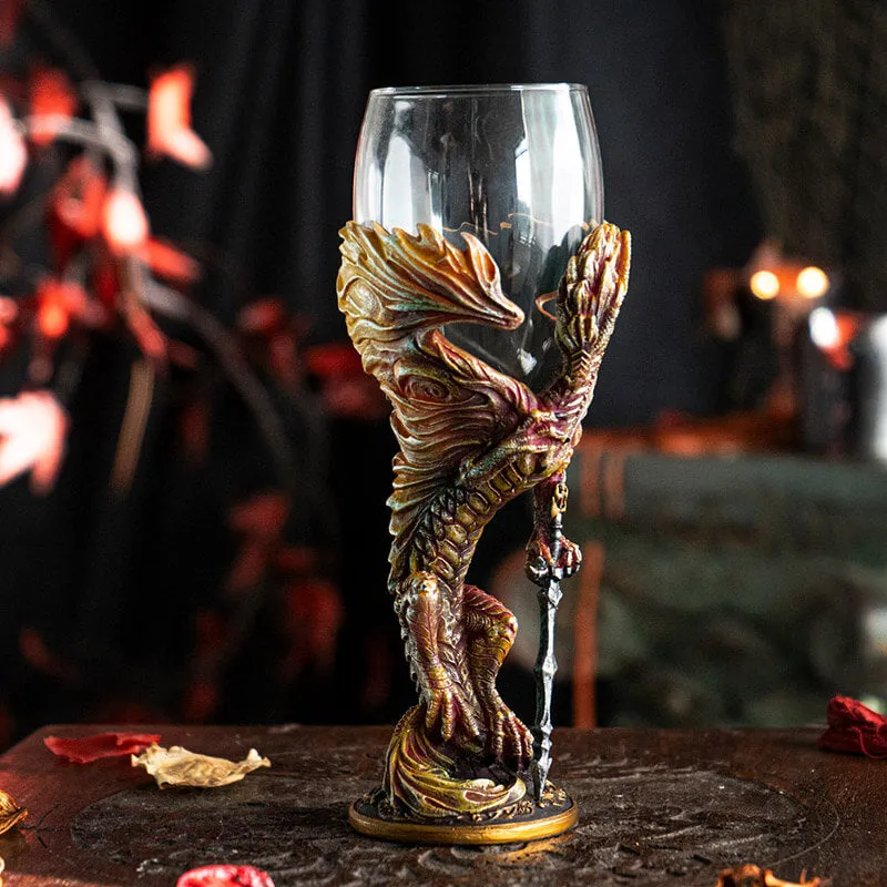 Glass Flame Blade Goblet