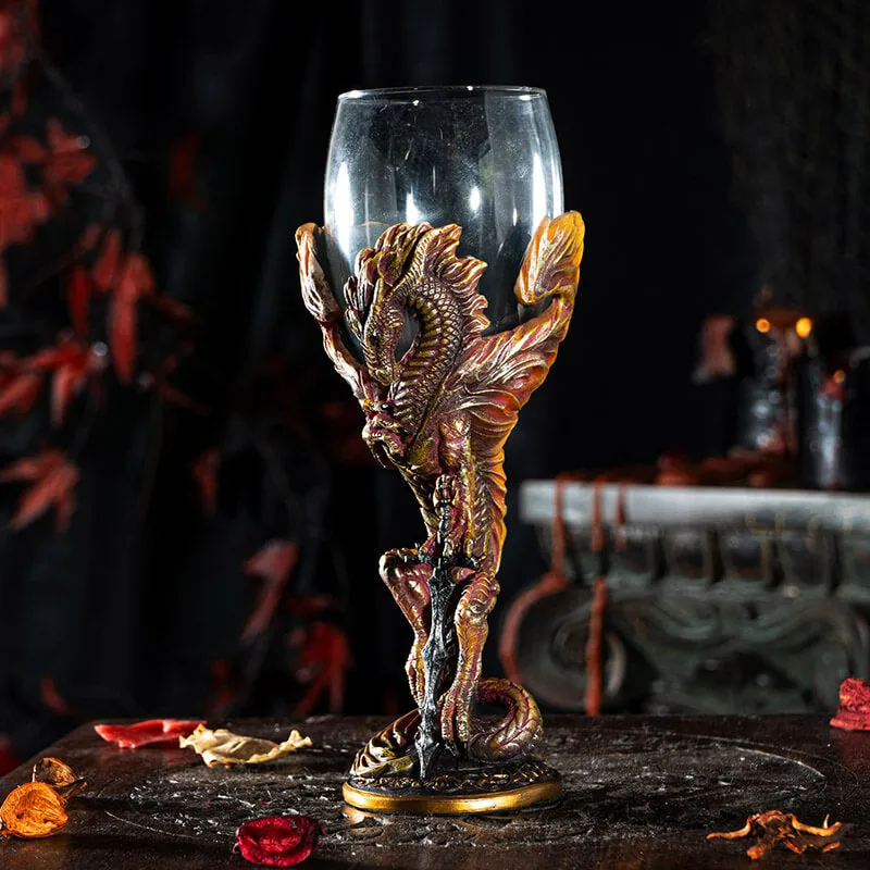 Glass Flame Blade Goblet