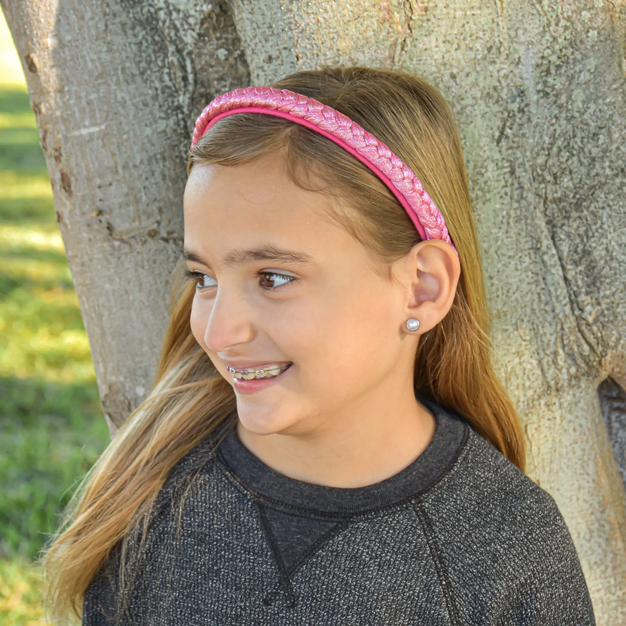 Glitter Braided Hard Headbands - 2 Pack