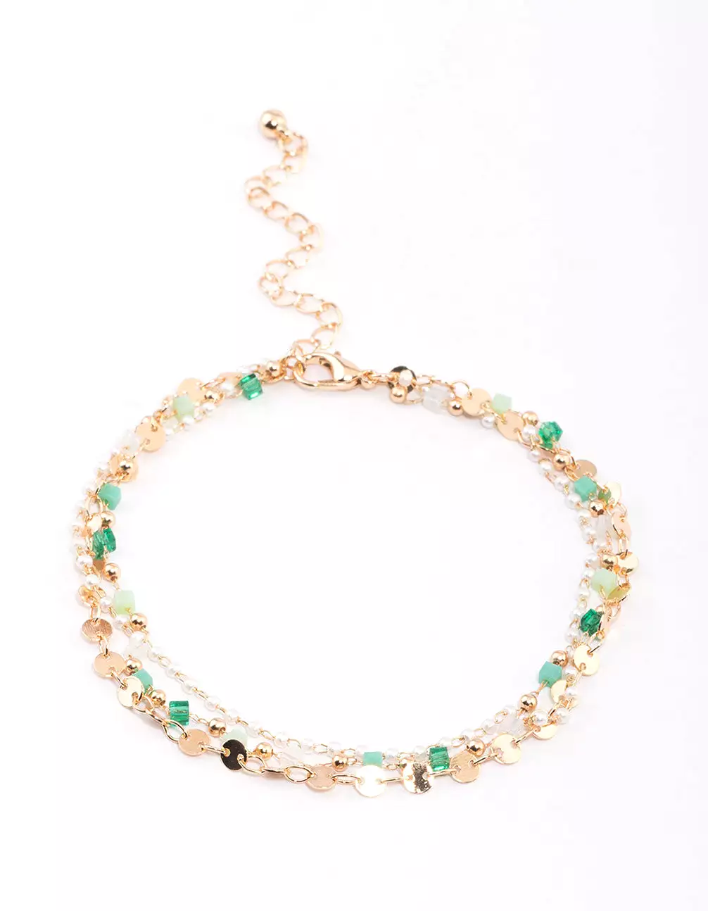 Gold Bead & Pearl Anklet Pack