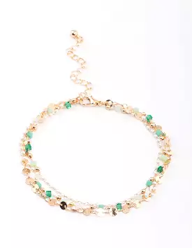 Gold Bead & Pearl Anklet Pack