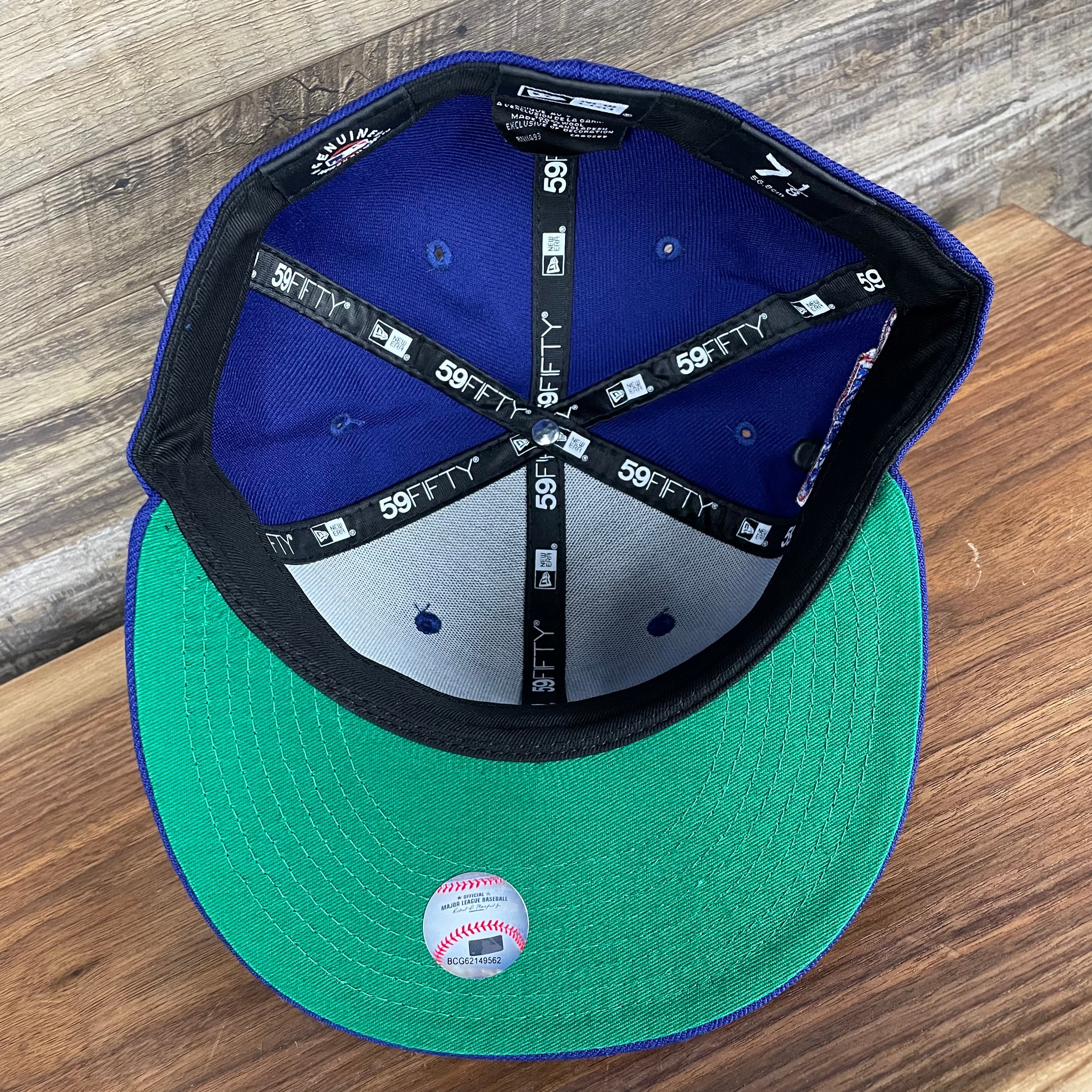 Los Angeles Dodgers Cooperstown 5950 Day Side Patch Green Bottom 59Fifty Fitted Cap | Royal Blue