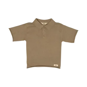 MACKAY KNITTED CASHMERE POLO-Taupe