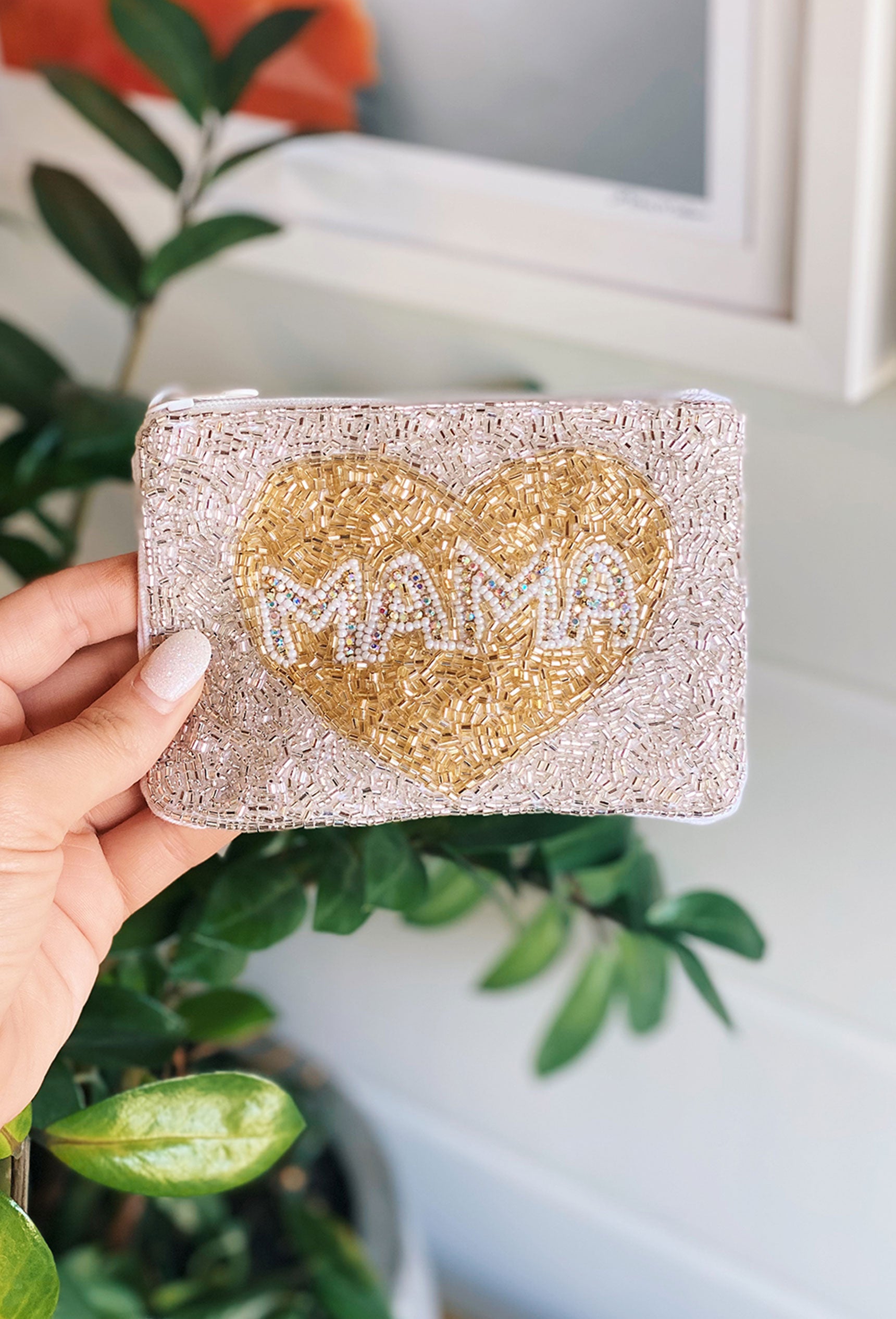 Mama Beaded Coin Pouch