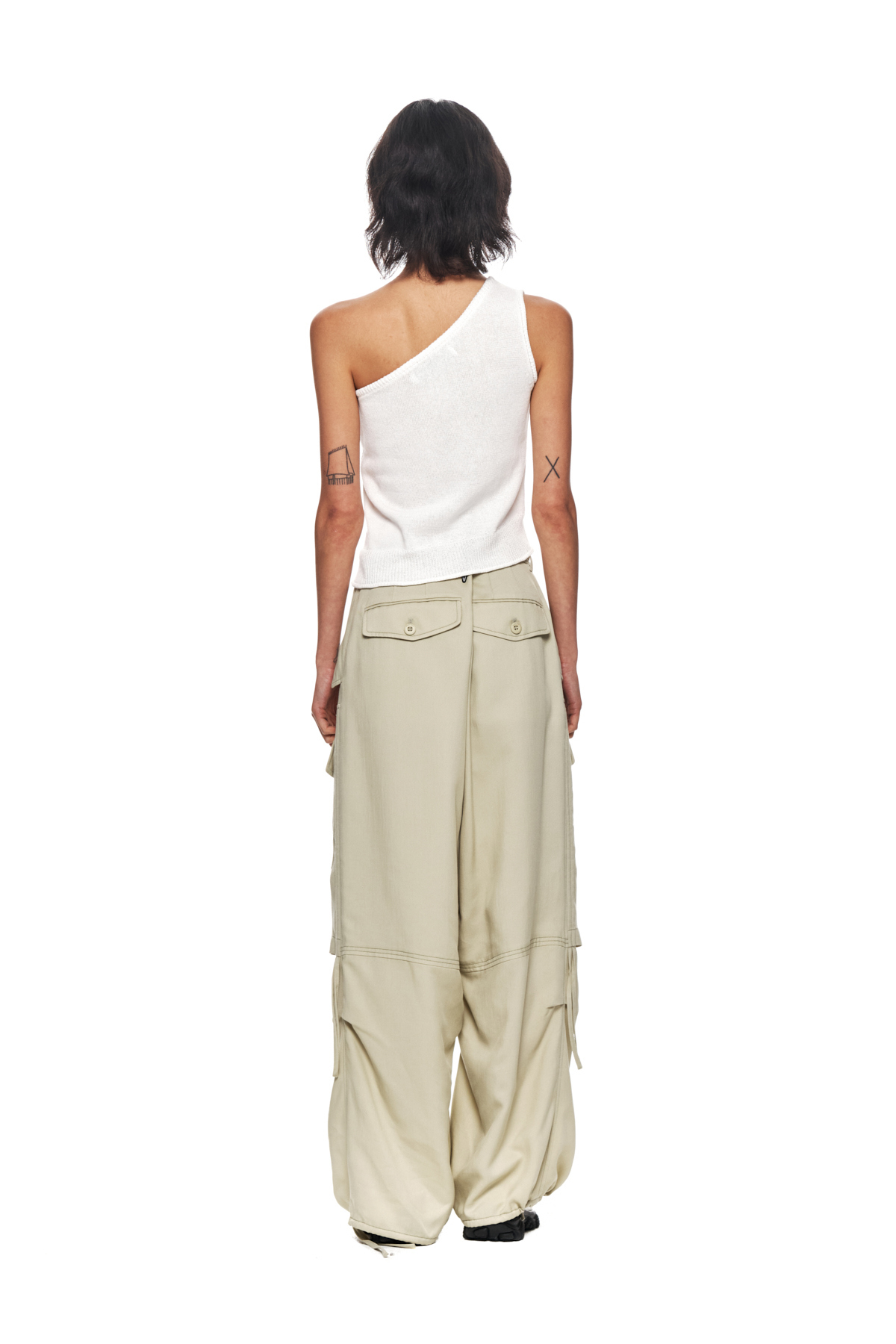 Matin Kim  |Plain Cotton Cropped Tops Tanks & Camisoles