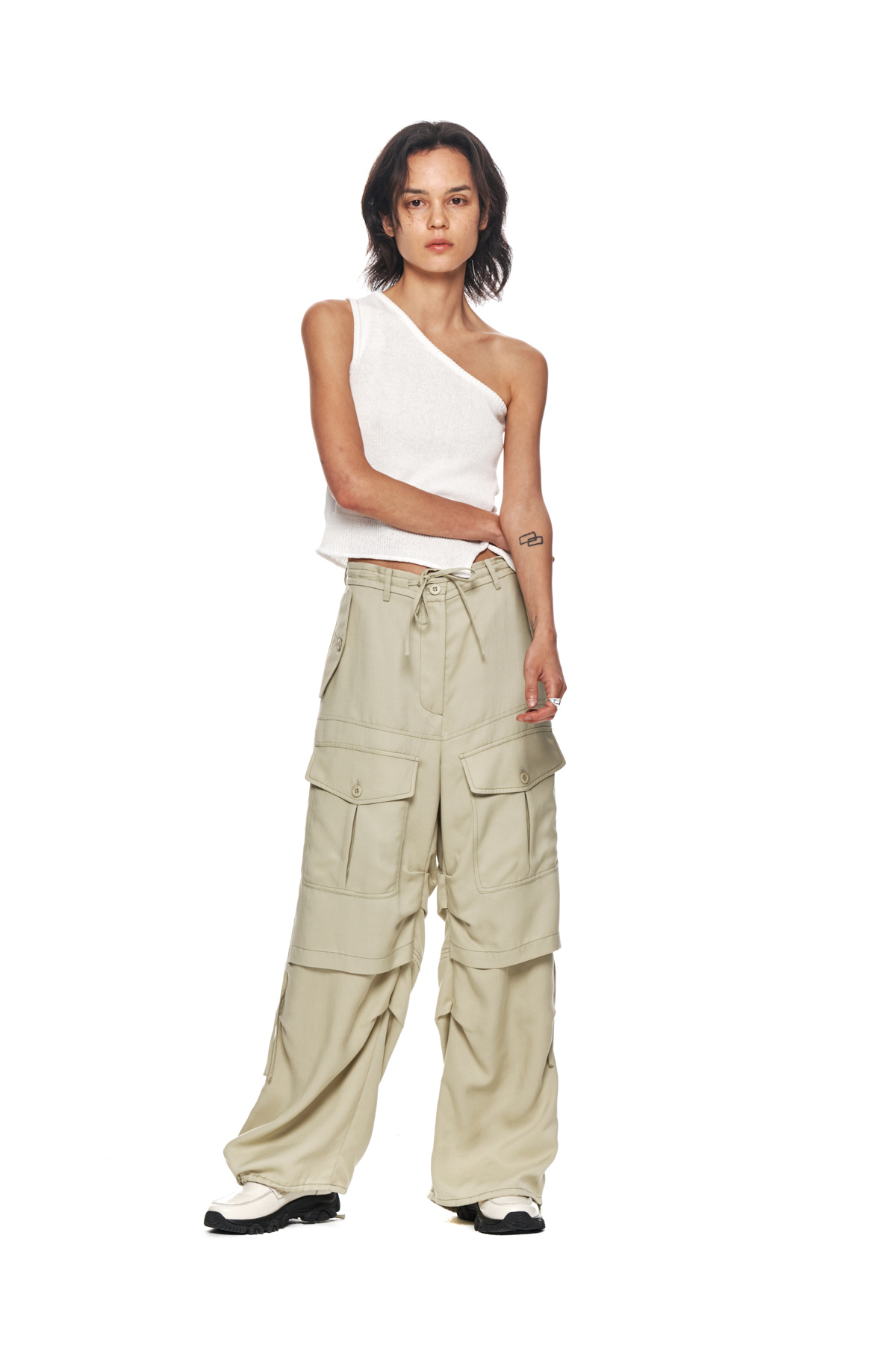 Matin Kim  |Plain Cotton Cropped Tops Tanks & Camisoles