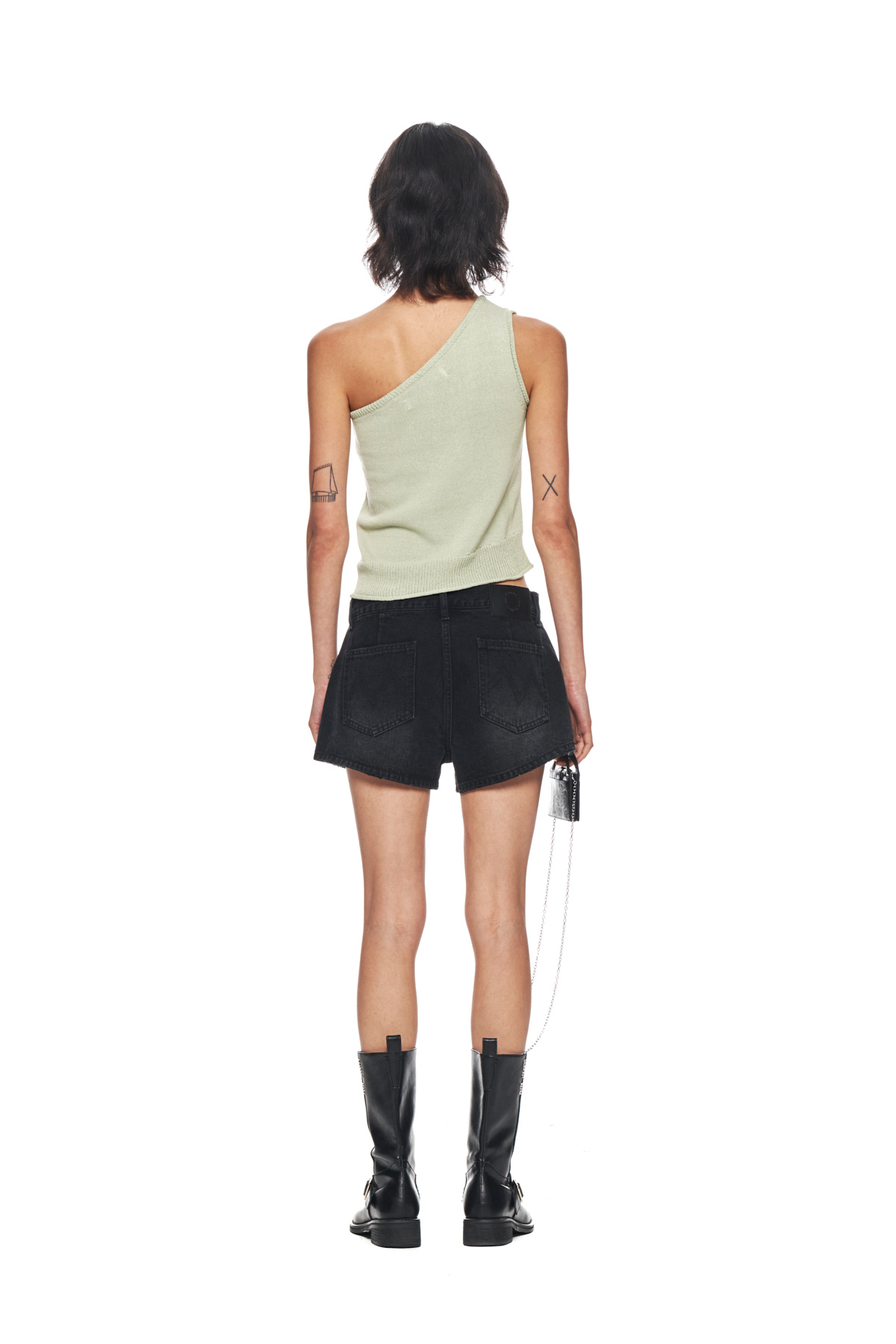 Matin Kim  |Plain Cotton Cropped Tops Tanks & Camisoles