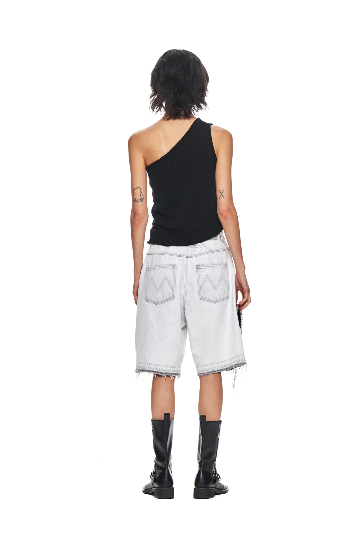 Matin Kim  |Plain Cotton Cropped Tops Tanks & Camisoles