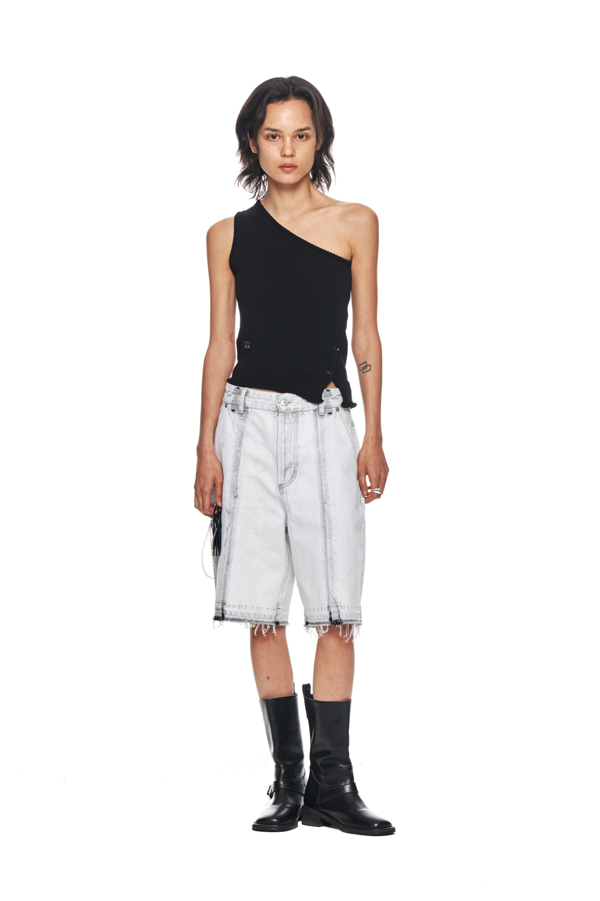 Matin Kim  |Plain Cotton Cropped Tops Tanks & Camisoles