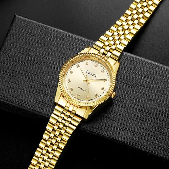 Men Rhinestone Decor Quartz Watch With Braclet S4823775