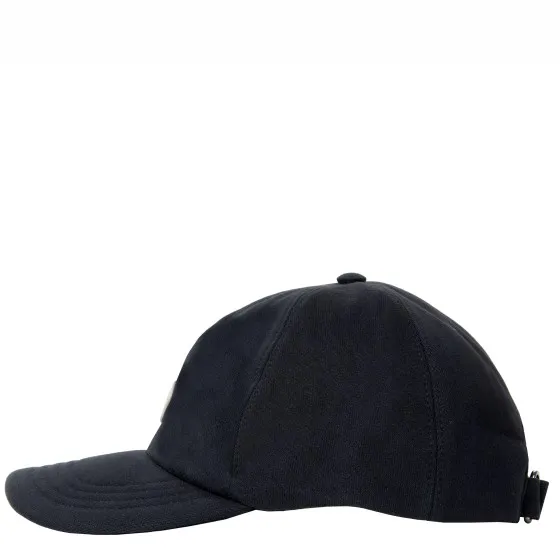 Moncler Felt Logo Patch Fleece Baseball Cap Navy