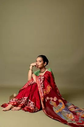 Narmada -Dulhan Batik Phad Maheswari saree