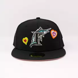 New Era 59Fifty MLB Chainstitch Heart Florida Marlins