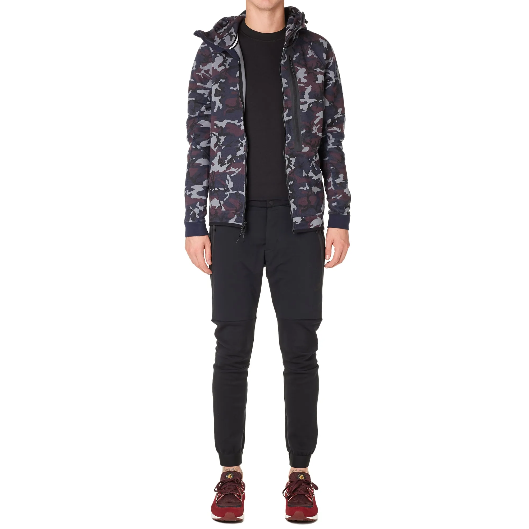 Nike Tech Fleece Camo AW77 HoodyObsidian & Black