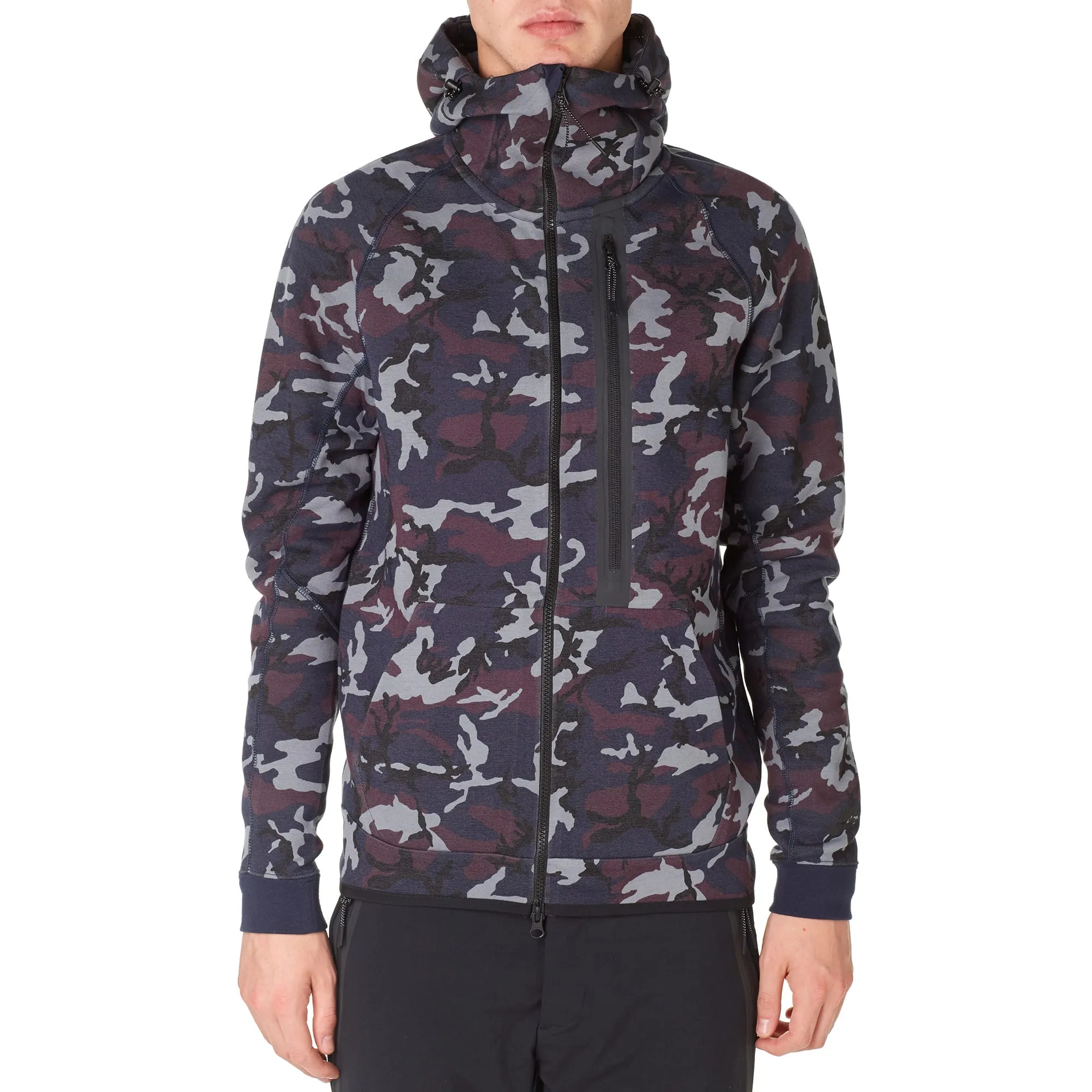 Nike Tech Fleece Camo AW77 HoodyObsidian & Black