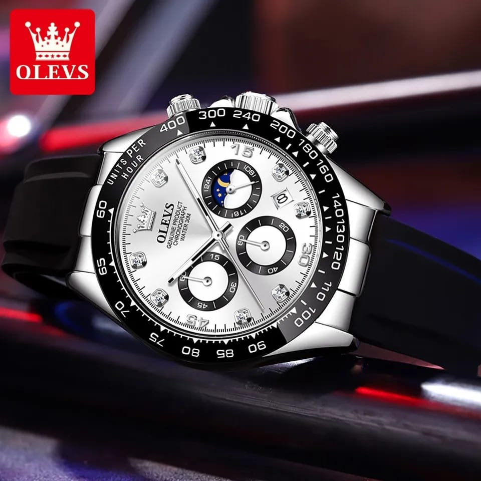 Olevs Top Brands Quartz Men Watch Multi-functional Chronograph Military Waterproof Stainless Steel Strap Fashion Watches S453721