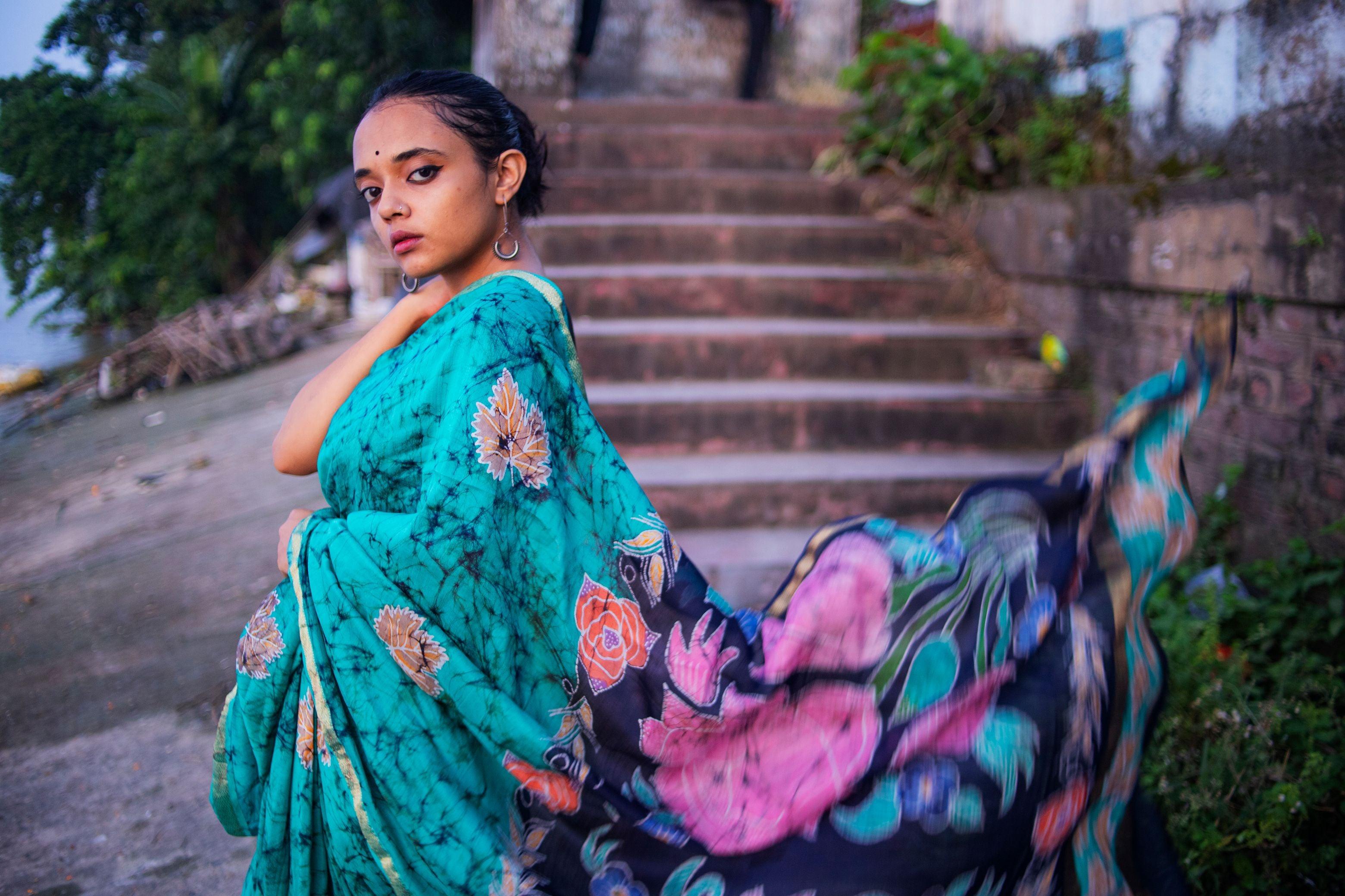 Padma - Narmada Batik Maheswari saree