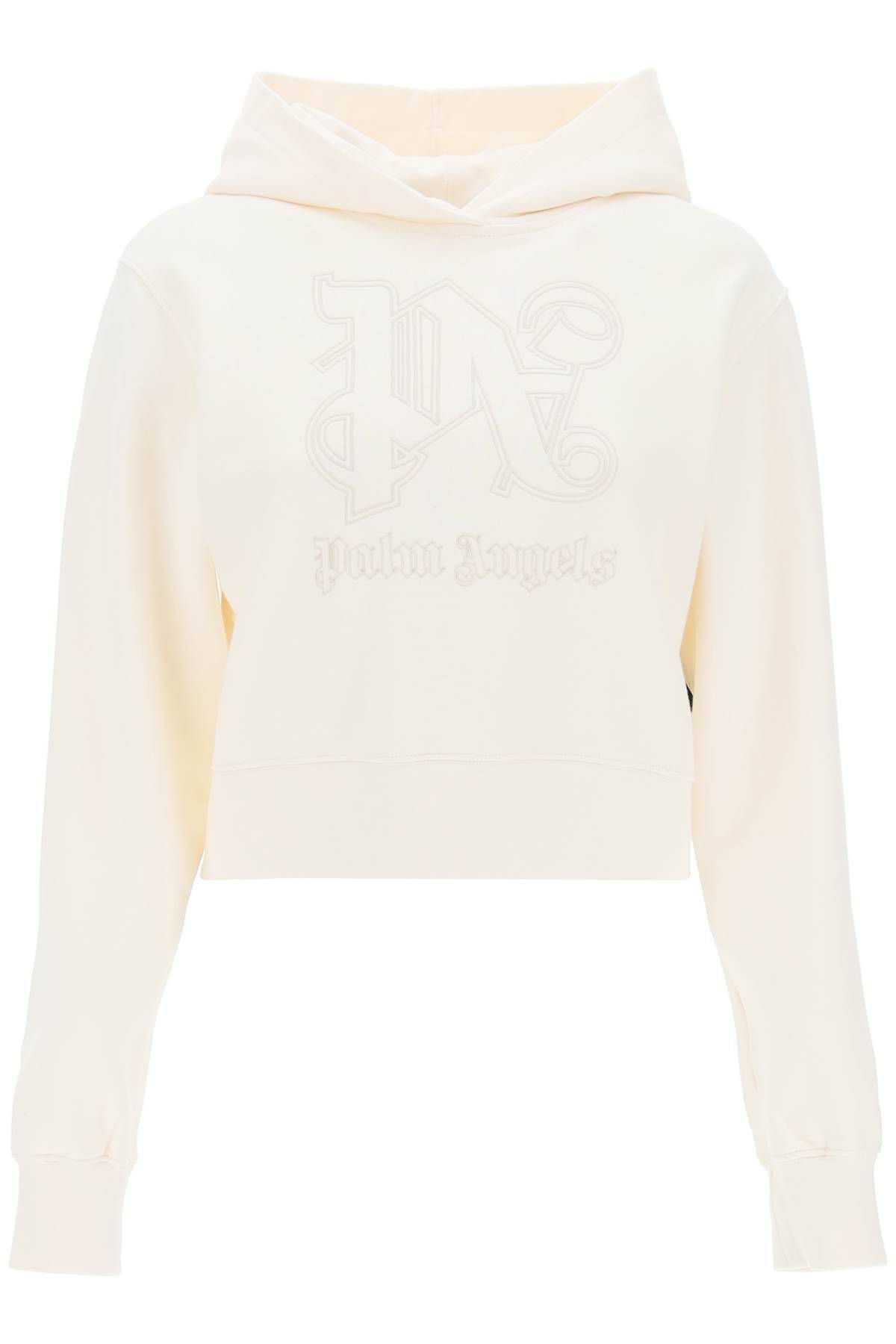 Palm Angels  |Monogram Long Sleeves Cotton Cropped Tops